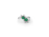 Vintage White Gold Ring with Emerald & Diamond