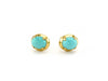 Vintage Yellow Gold Earrings with Turquoise