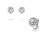 White Gold Vintage Set Ring & Earrings with Diamond
