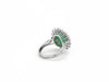 White Gold Vintage Ring with Emerald & Diamond