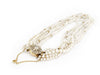 Vintage Pearl Necklace with Diamond Gold Lock