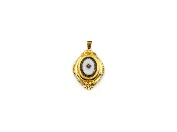 Pendant with White Stone & Ruby