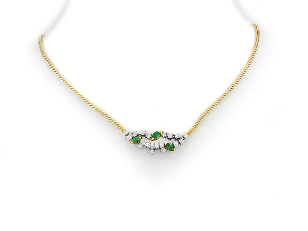 Necklace with Diamond & Emerald