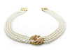 Pearl Necklace & Bracelet with Gold & Diamond