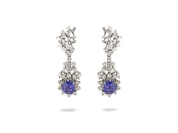 Vintage Diamond & Sapphire Earrings