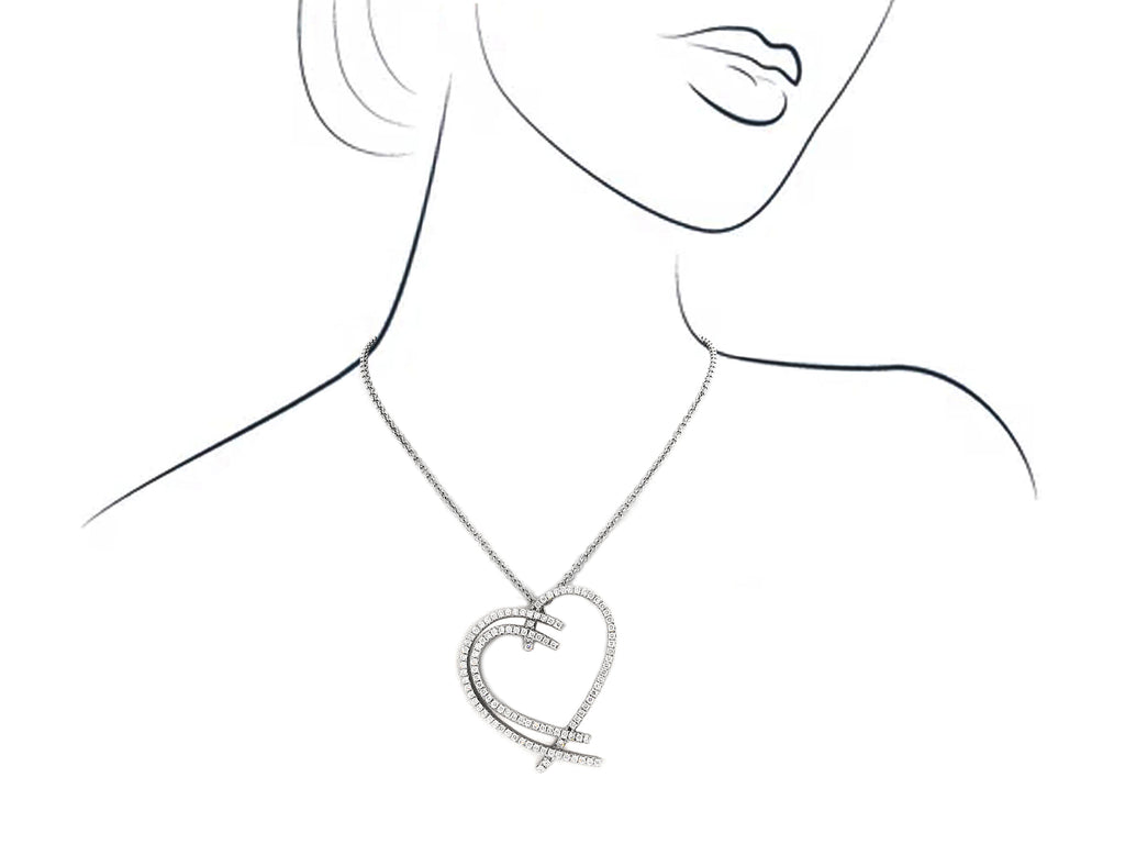 Diamond Heart Shaped Pendant on Chain