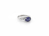White Gold Ring with Sapphire and Diamond