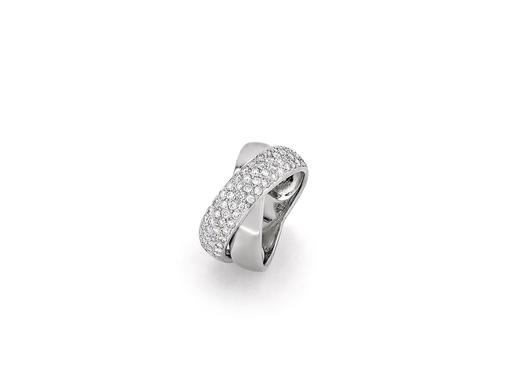 White Gold Pavé Ring with Diamond