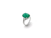 White Gold Ring with Emerald and Diamond