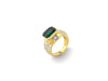 Yellow Gold ring with Emerlad & Diamond
