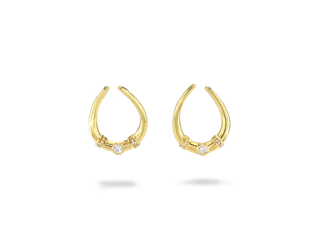 Yellow Gold Earrings with Diamond