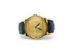Yellow Gold Watch with Leather Strap 