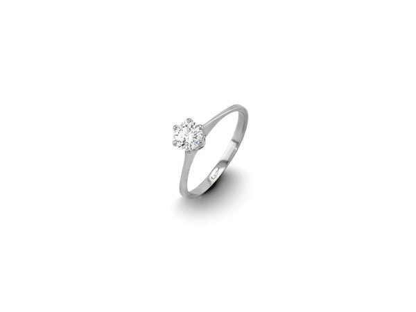 White Gold Ring with Solitaire Diamond