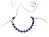 Set Necklace, Ring & Earrings with Lapis Lazuli & Yellow Gold