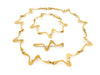 Set Yellow Gold Brooch, Bracelet and Necklace with Diamond