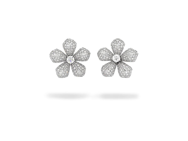 Vintage White Gold Earrings with Diamond