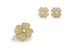Vintage Yellow Gold Set Brooch & Earrings with Diamond