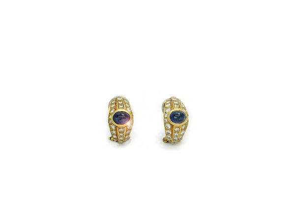 Earrings with Diamonds and Sapphire