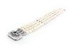 Four Row Pearl Bracelet with Diamond & Emerald