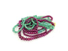 Necklace/Bracelet with Emerald & Ruby Pearls