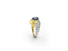 Two Tones Golden Ring with Sapphire