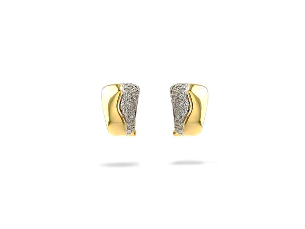 Two Tones Gold Diamond Earrings