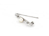 Vintage White Golden Brooch with Pearl & Diamond