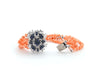 Coral Bracelet with White Golden Claps with Sapphire