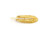 Vintage Gold Feather Brooch with Diamond
