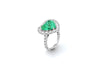 White Gold Ring with Emerald and Diamond