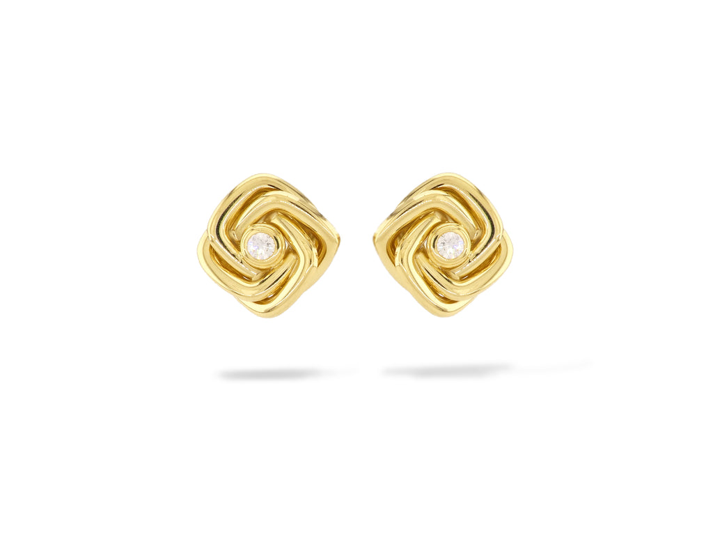 Earrings Yellow Gold with Solitaire Diamond