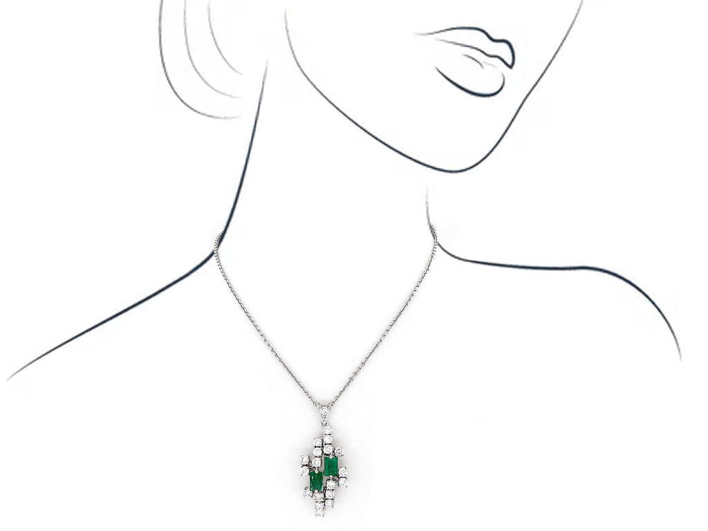 Vintage Diamond & Emerald Necklace