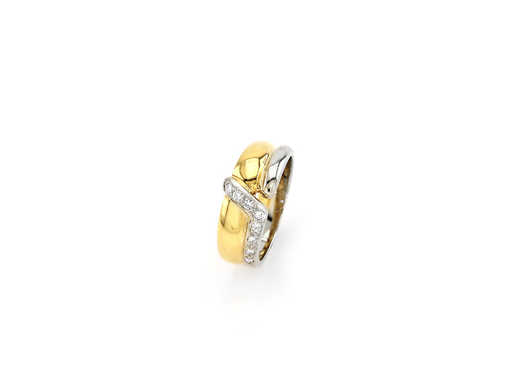Two Tone Gold Ring with Diamond