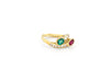 Gold Ring with Diamond, Emerald & Ruby