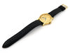 Yellow Gold Watch with Leather Strap 