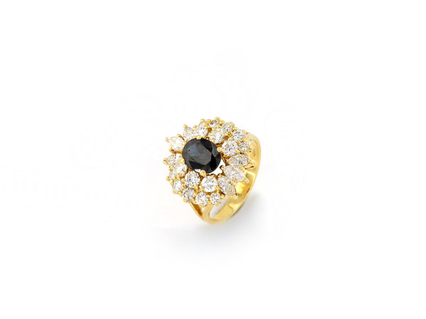Vintage Ring with Diamond & Sapphire