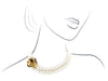Double Row Pearl Necklace with Yellow Gold Ornament